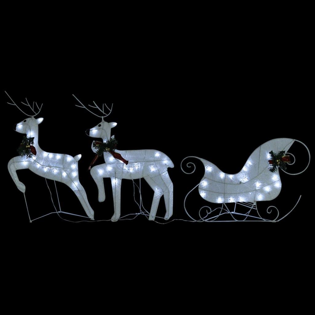 Reindeer & Sleigh Christmas Decoration 60 LEDs Outdoor White at Set Shop and Smile