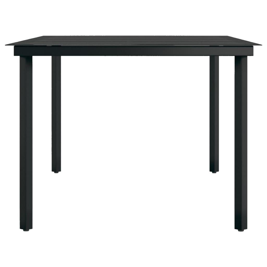 Patio Dining Table Black 78.7"x39.4"x29.1" Steel and Glass at Set Shop and Smile