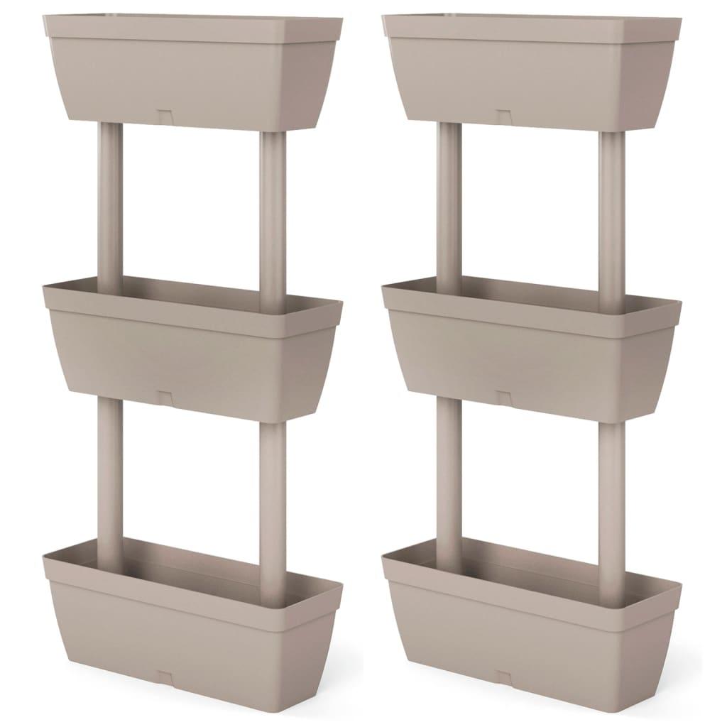 Garden Planter 6 pcs 39.4" Taupe at Set Shop and Smile