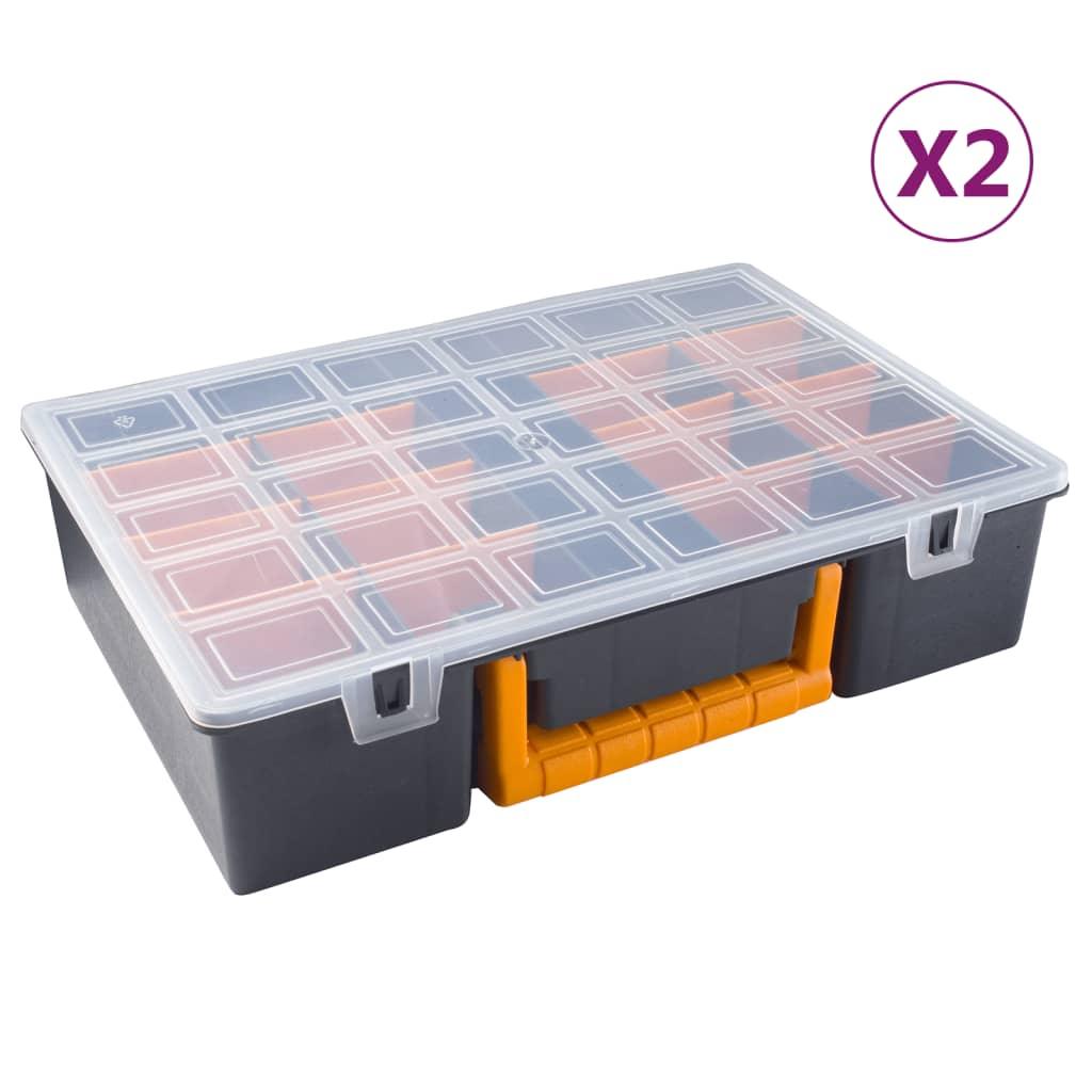 Assortment Boxes 2 pcs with Removable Dividers 14.2"x9.8"x3.3" PP at Set Shop and Smile