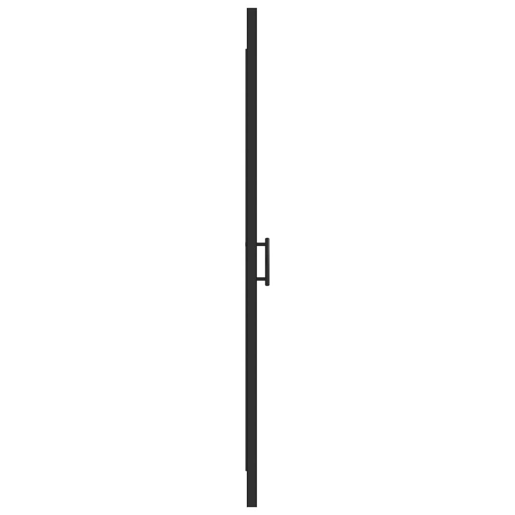 Shower Door 35.8"x76.8" Half Frosted Tempered Glass Black at Set Shop and Smile