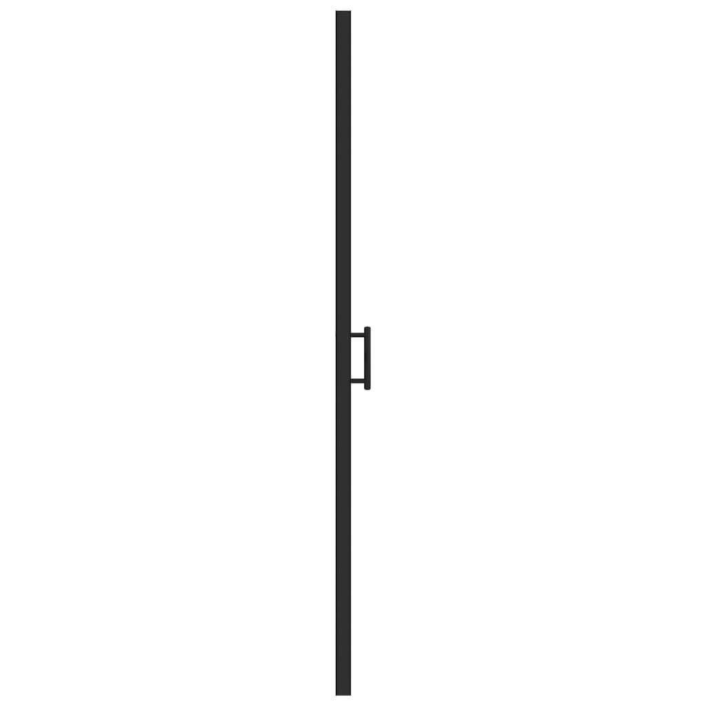 Shower Door 39.4"x70.1" Half Frosted Tempered Glass Black at Set Shop and Smile