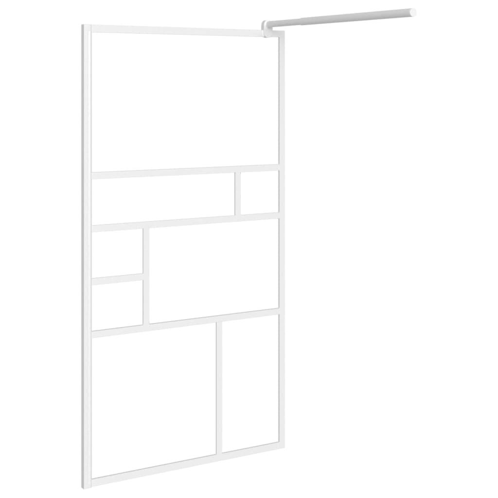 Walk-in Shower Wall 35.4"x76.8" ESG Glass White at Set Shop and Smile