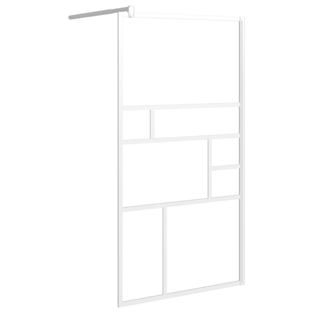 Walk-in Shower Wall 45.3"x76.8" ESG Glass White at Set Shop and Smile