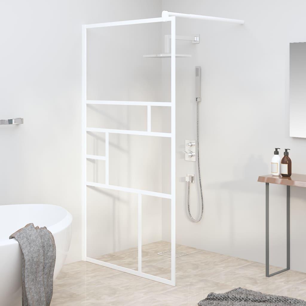 Walk-in Shower Wall 45.3"x76.8" ESG Glass White at Set Shop and Smile