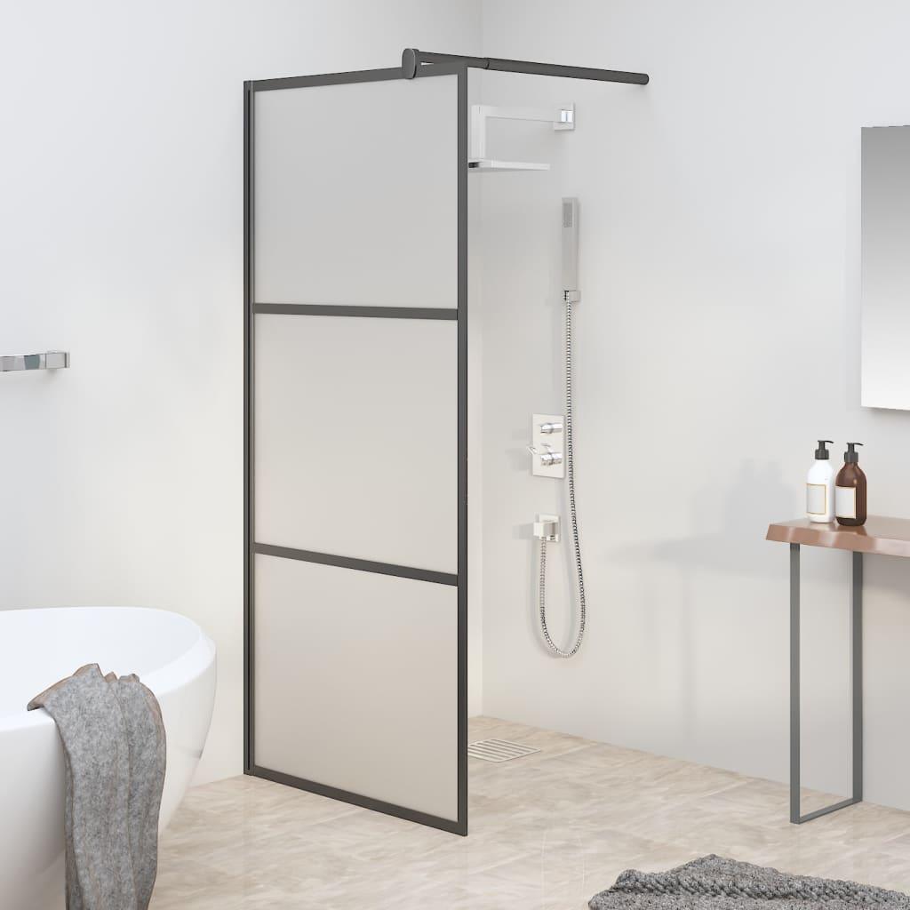 Walk-in Shower Wall 31.5"x76.8" Frosted ESG Glass Black at Set Shop and Smile