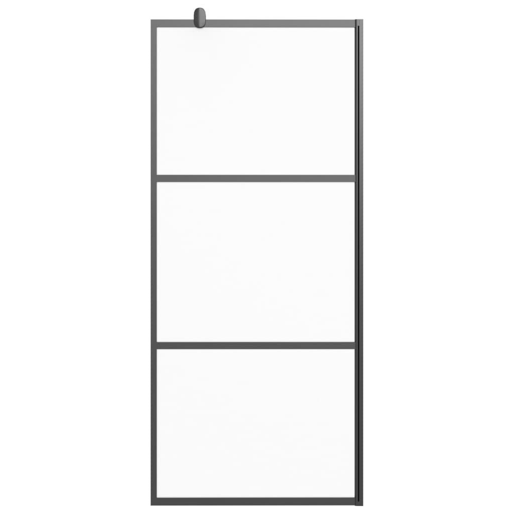 Walk-in Shower Wall 35.4"x76.8" Frosted ESG Glass Black at Set Shop and Smile