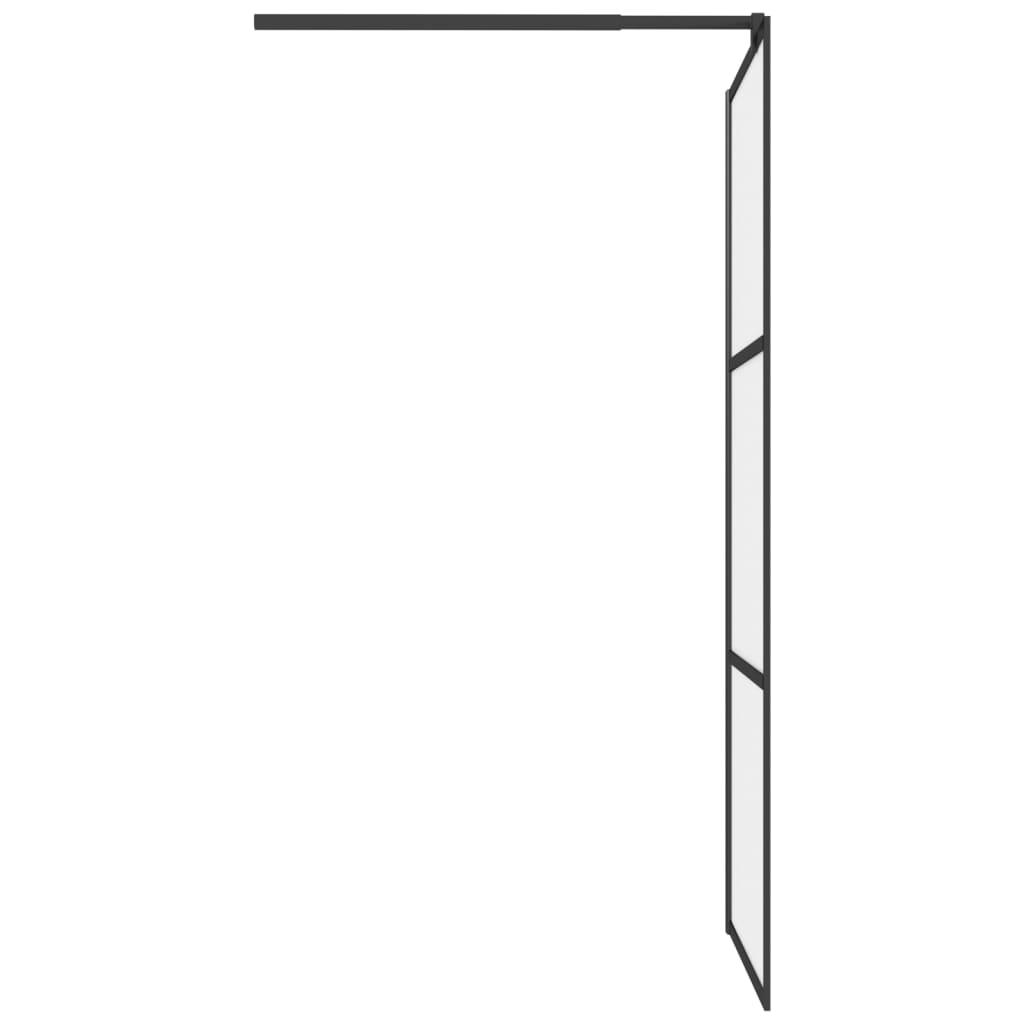 Walk-in Shower Wall 35.4"x76.8" Frosted ESG Glass Black at Set Shop and Smile
