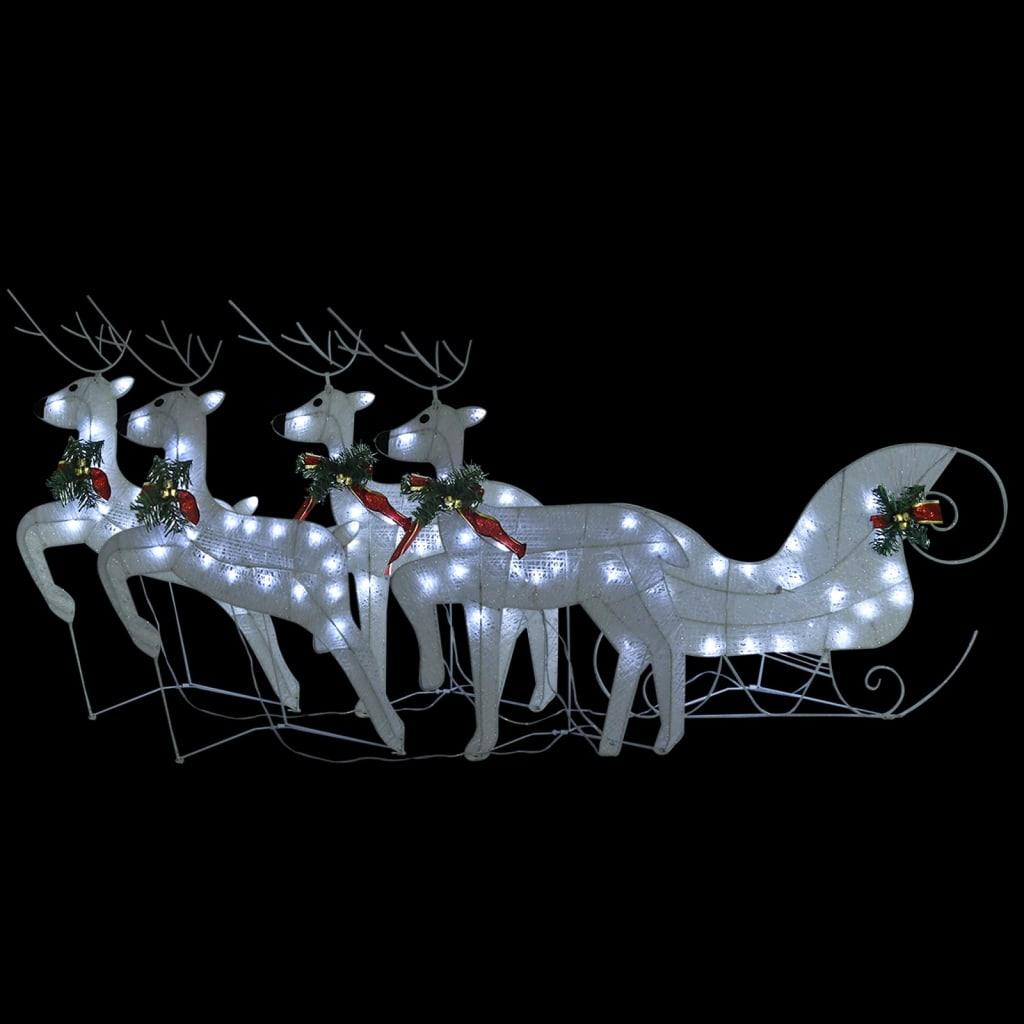 Reindeer & Sleigh Christmas Decoration 100 LEDs Outdoor White at Set Shop and Smile