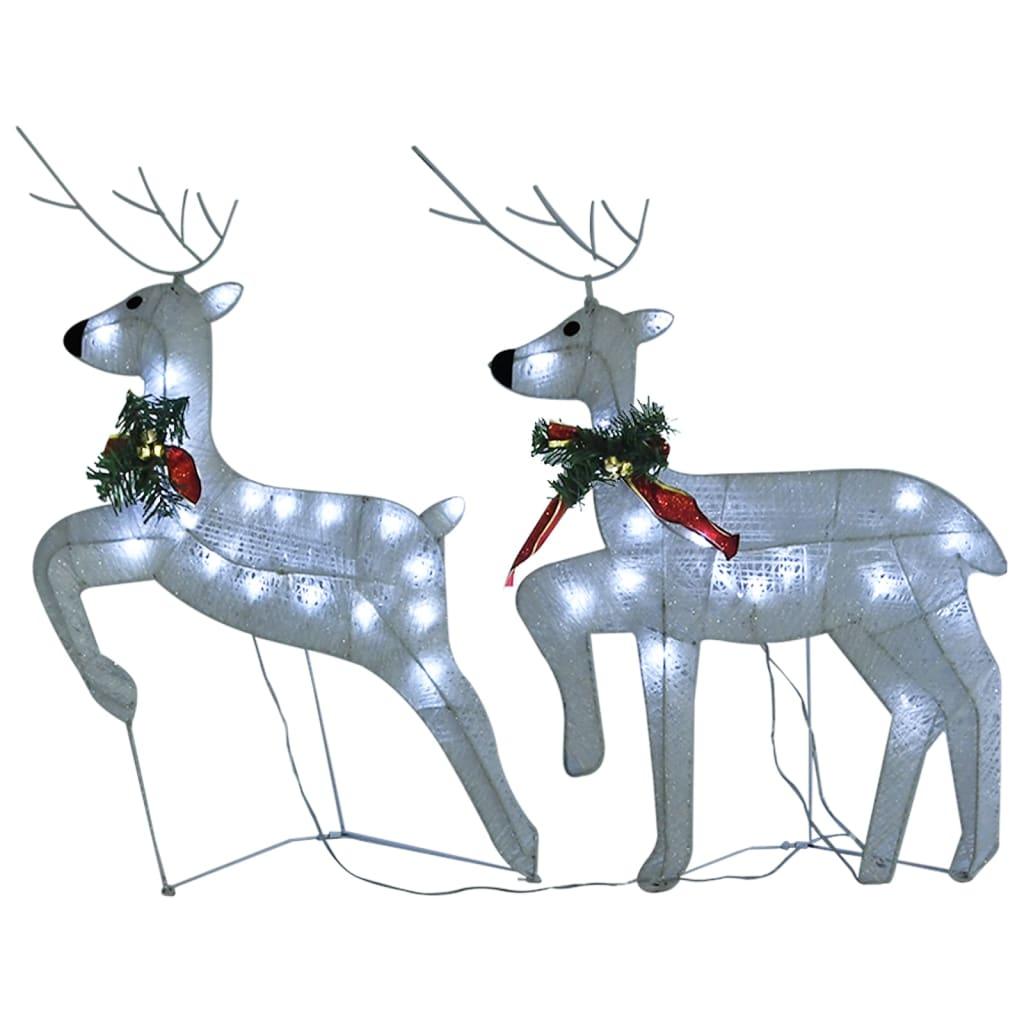 Reindeer & Sleigh Christmas Decoration 100 LEDs Outdoor White at Set Shop and Smile
