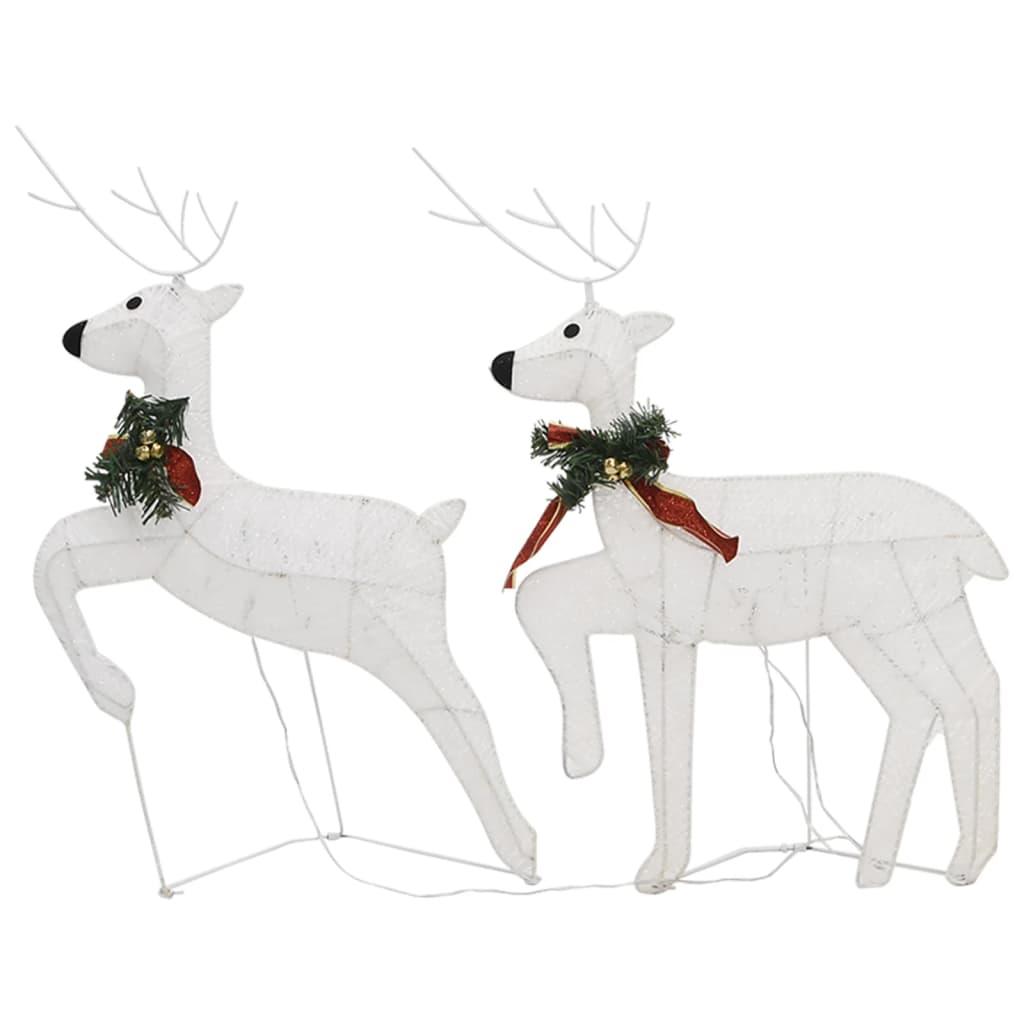 Reindeer & Sleigh Christmas Decoration 100 LEDs Outdoor White at Set Shop and Smile