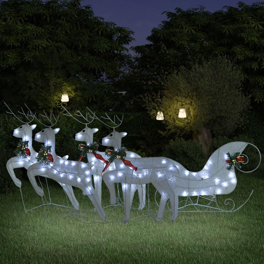 Reindeer & Sleigh Christmas Decoration 100 LEDs Outdoor White at Set Shop and Smile