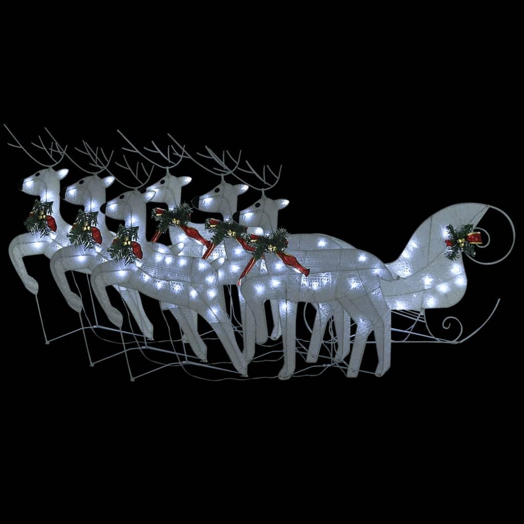 Reindeer & Sleigh Christmas Decoration 140 LEDs Outdoor White at Set Shop and Smile