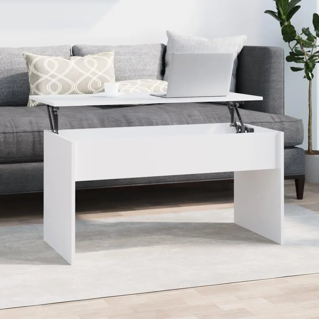 Coffee Table White 40.2"x19.9"x20.7" Engineered Wood at Set Shop and Smile