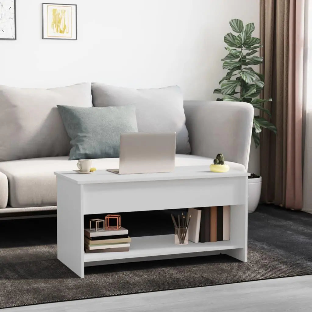 Coffee Table White 40.2"x19.7"x20.7" Engineered Wood at Set Shop and Smile
