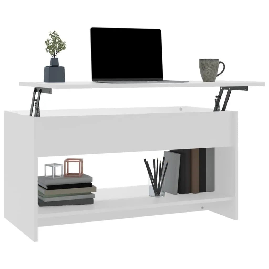 Coffee Table White 40.2"x19.7"x20.7" Engineered Wood at Set Shop and Smile