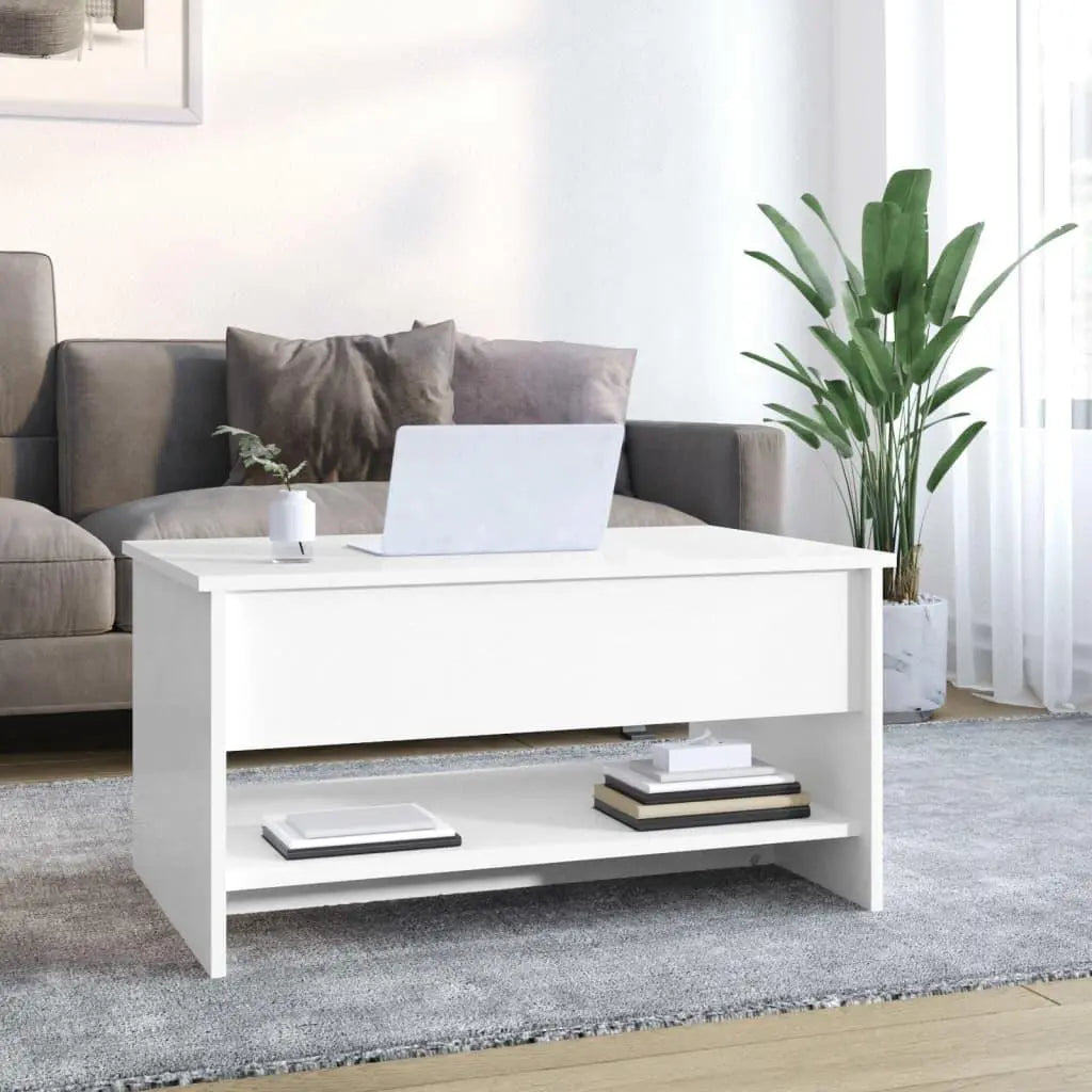 Coffee Table High Gloss White 31.5"x19.7"x15.7" Engineered Wood at Set Shop and Smile