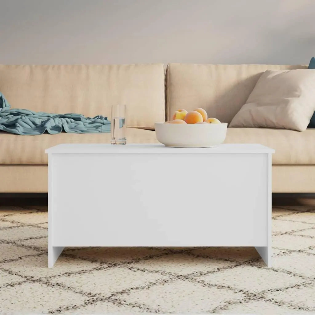 Coffee Table White 40.2"x21.9"x20.7" Engineered Wood at Set Shop and Smile