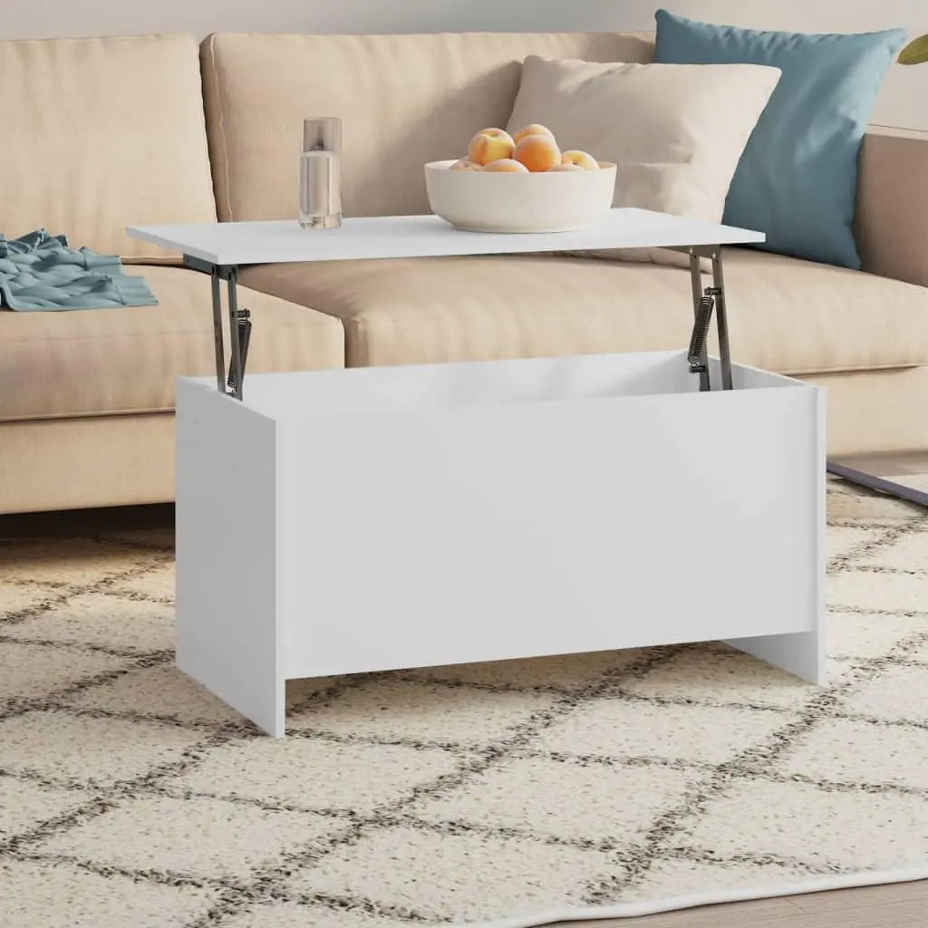 Coffee Table White 40.2"x21.9"x20.7" Engineered Wood at Set Shop and Smile