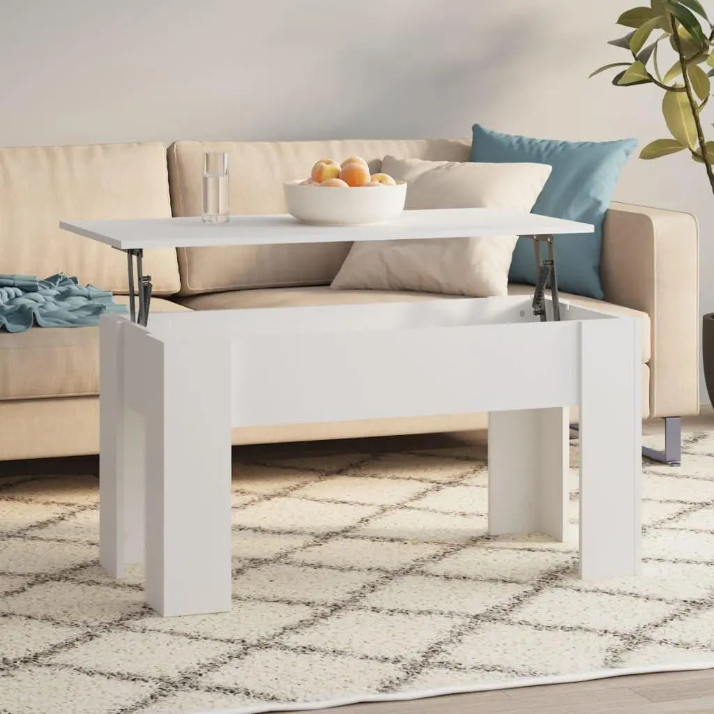 Coffee Table White 39.8"x19.3"x20.5" Engineered Wood at Set Shop and Smile