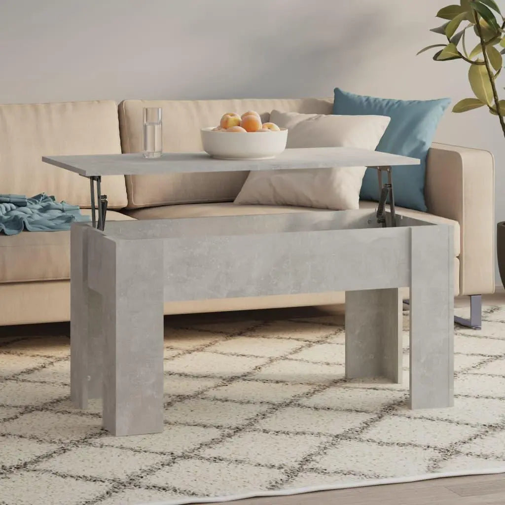 Coffee Table Concrete Gray 39.8"x19.3"x20.5" Engineered Wood at Set Shop and Smile