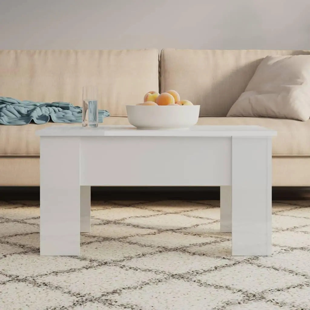 Coffee Table High Gloss White 31.1"x19.3"x16.1" Engineered Wood at Set Shop and Smile