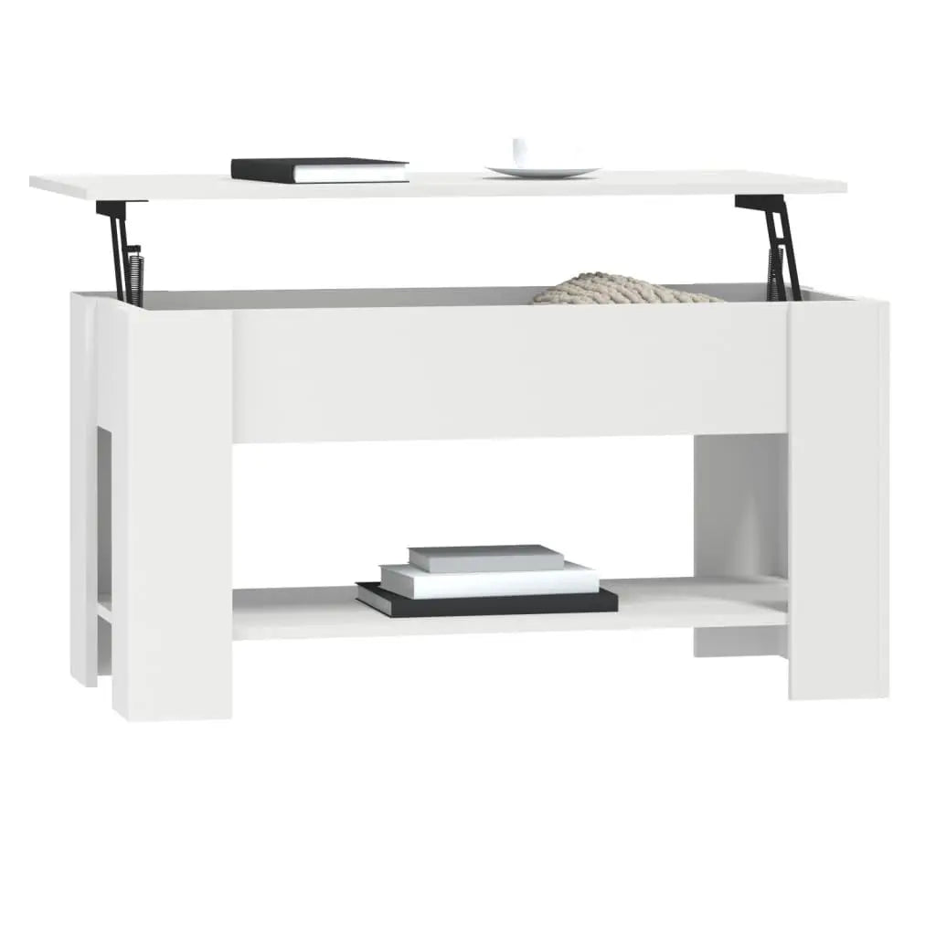 Coffee Table White 39.8"x19.3"x20.5" Engineered Wood at Set Shop and Smile