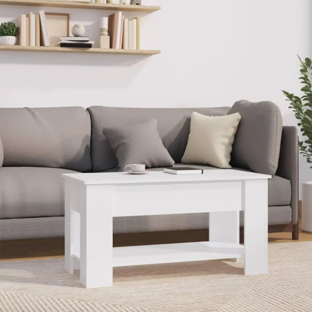 Coffee Table White 39.8"x19.3"x20.5" Engineered Wood at Set Shop and Smile