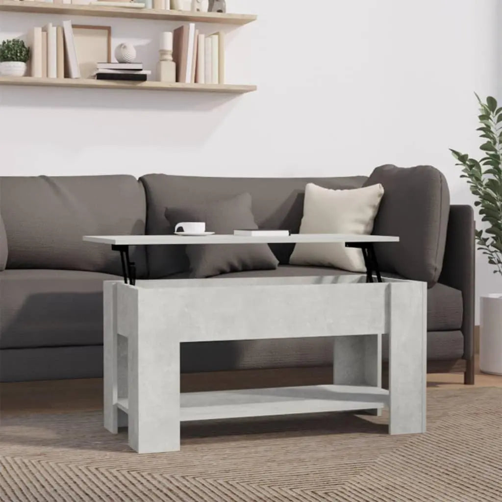 Coffee Table Concrete Gray 39.8"x19.3"x20.5" Engineered Wood at Set Shop and Smile