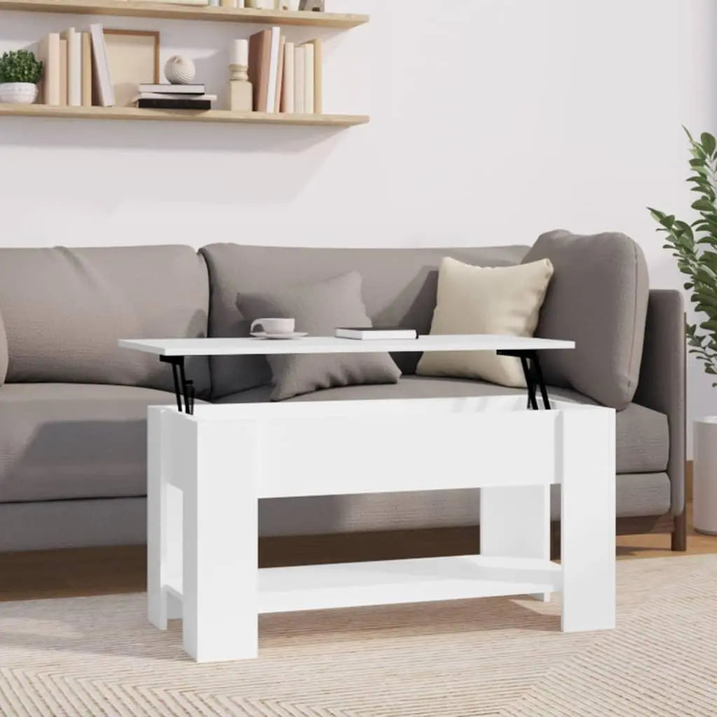 Coffee Table High Gloss White 39.8"x19.3"x20.5" Engineered Wood at Set Shop and Smile
