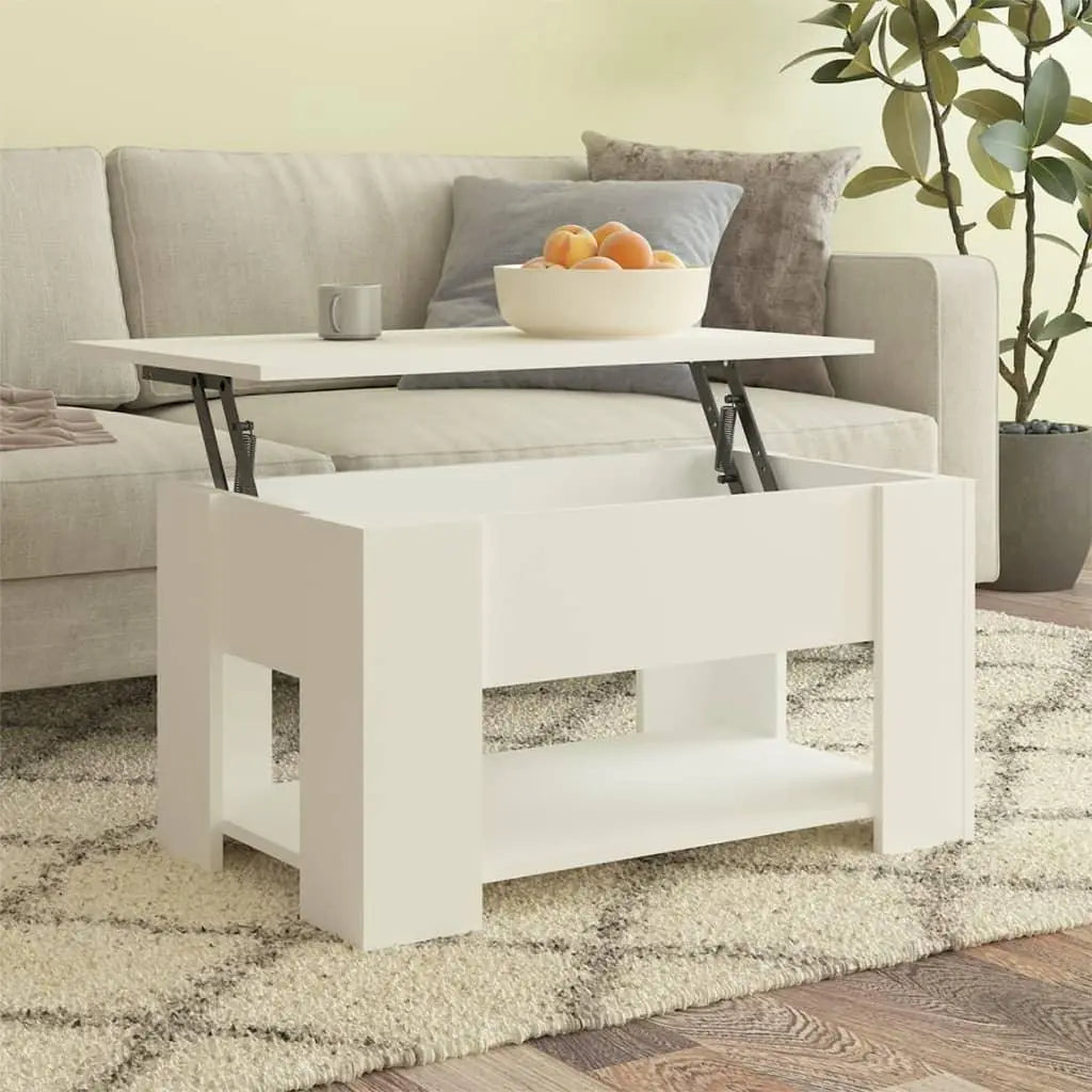 Coffee Table White 31.1"x19.3"x16.1" Engineered Wood at Set Shop and Smile