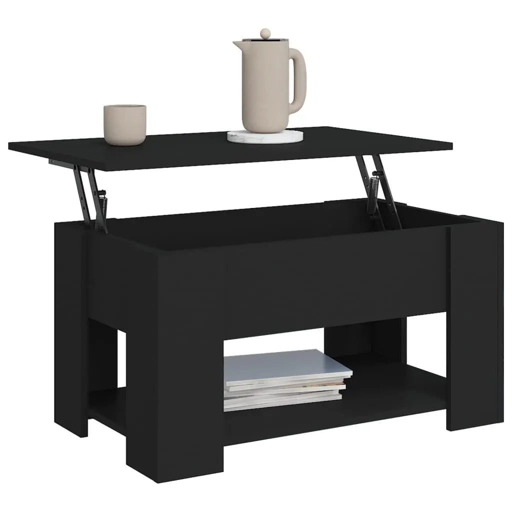 Coffee Table Black 31.1"x19.3"x16.1" Engineered Wood at Set Shop and Smile