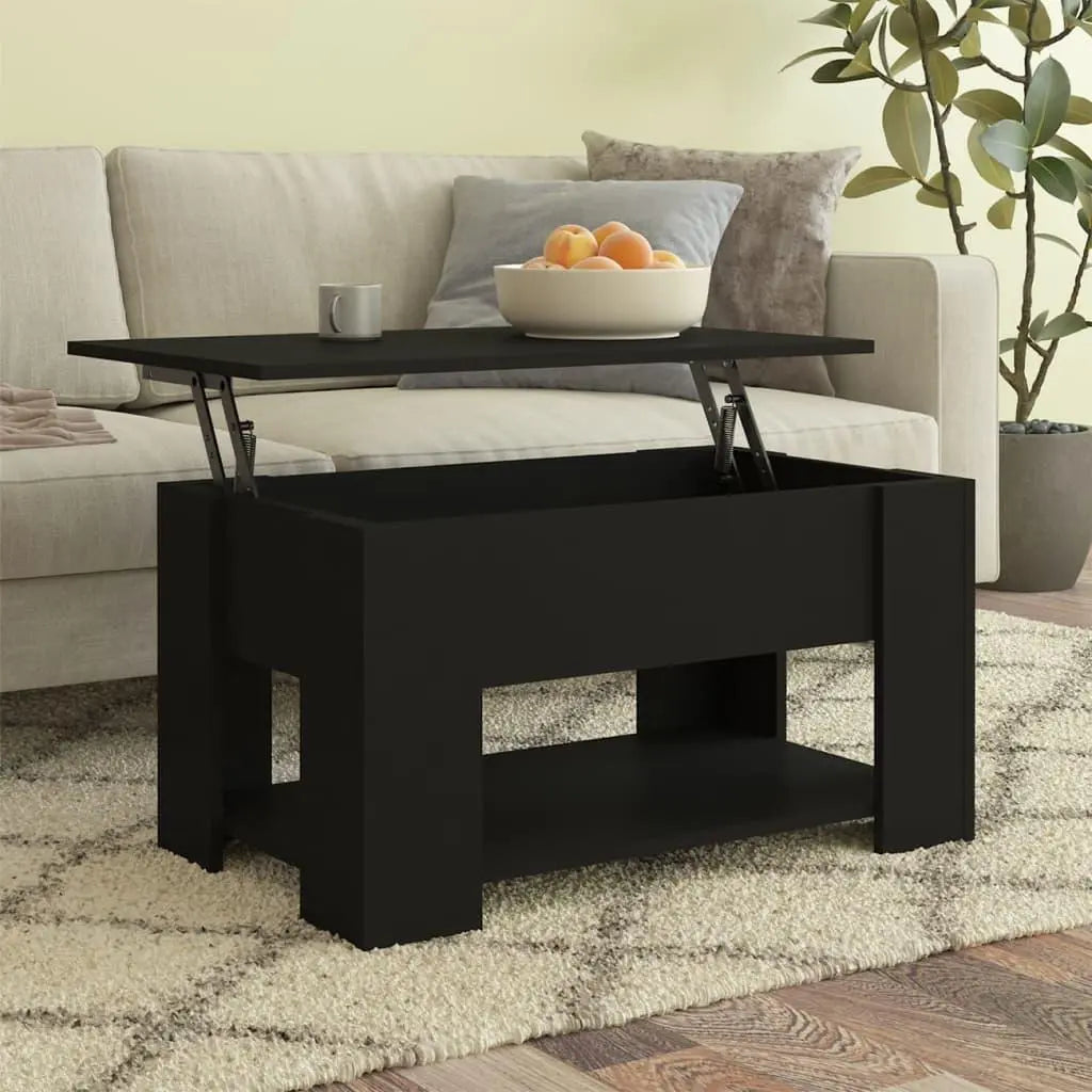 Coffee Table Black 31.1"x19.3"x16.1" Engineered Wood at Set Shop and Smile