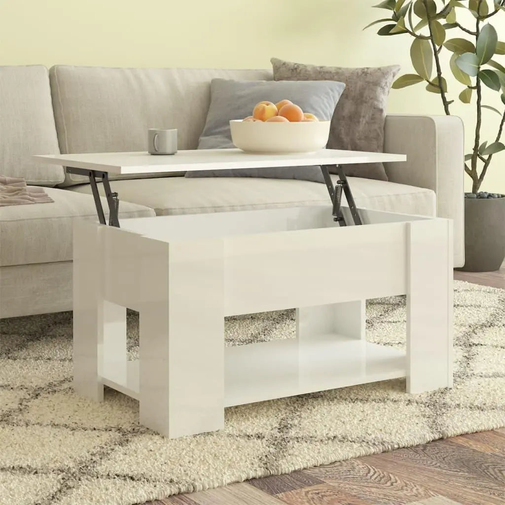 Coffee Table High Gloss White 31.1"x19.3"x16.1" Engineered Wood at Set Shop and Smile