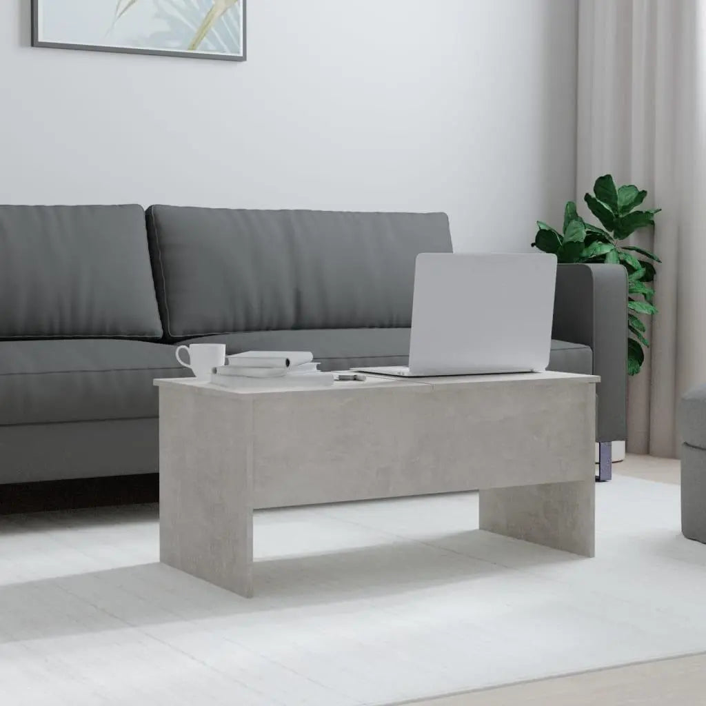 Coffee Table Concrete Gray 40.2"x19.9"x18.3" Engineered Wood at Set Shop and Smile