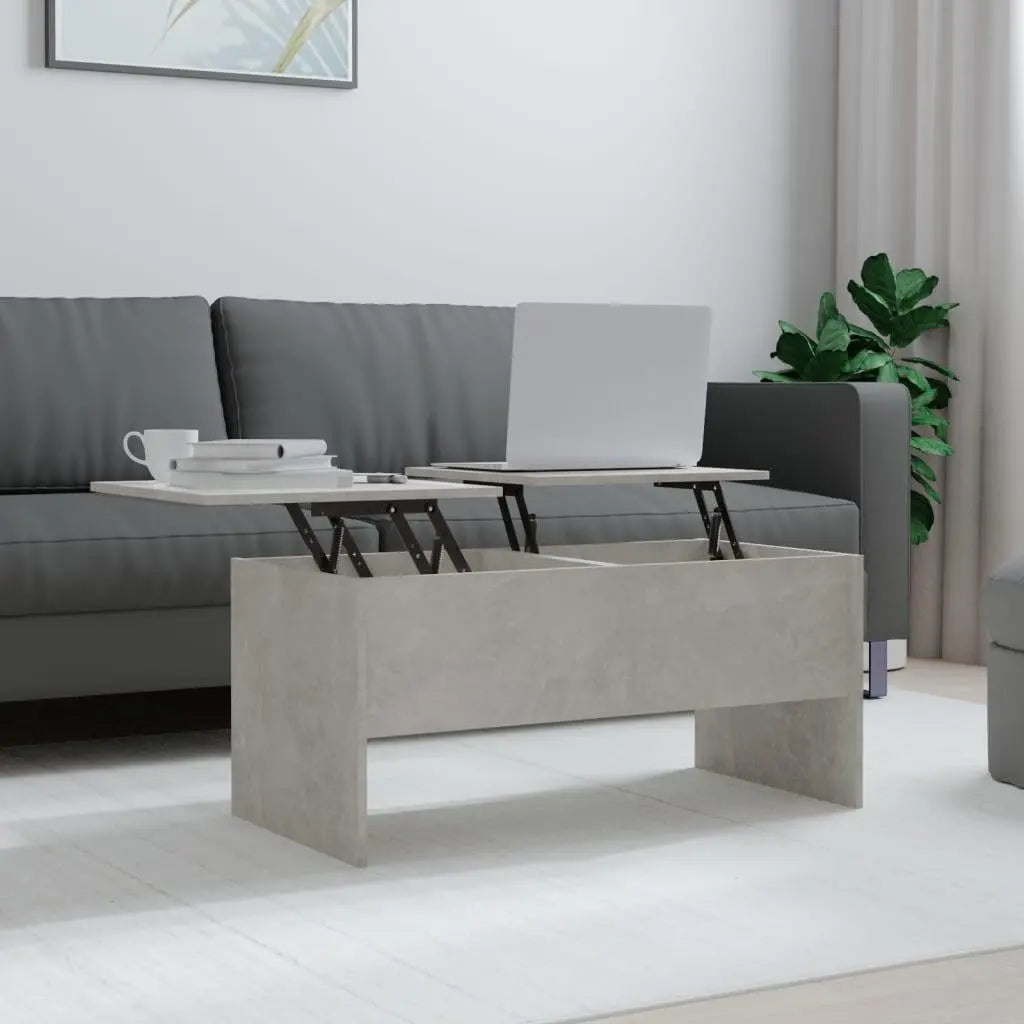 Coffee Table Concrete Gray 40.2"x19.9"x18.3" Engineered Wood at Set Shop and Smile