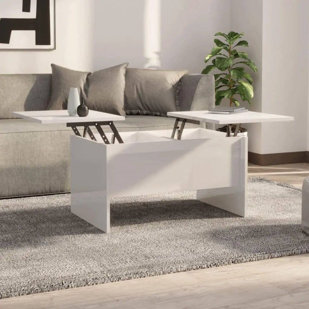 Coffee Table High Gloss White 31.5"x19.7"x16.7" Engineered Wood at Set Shop and Smile
