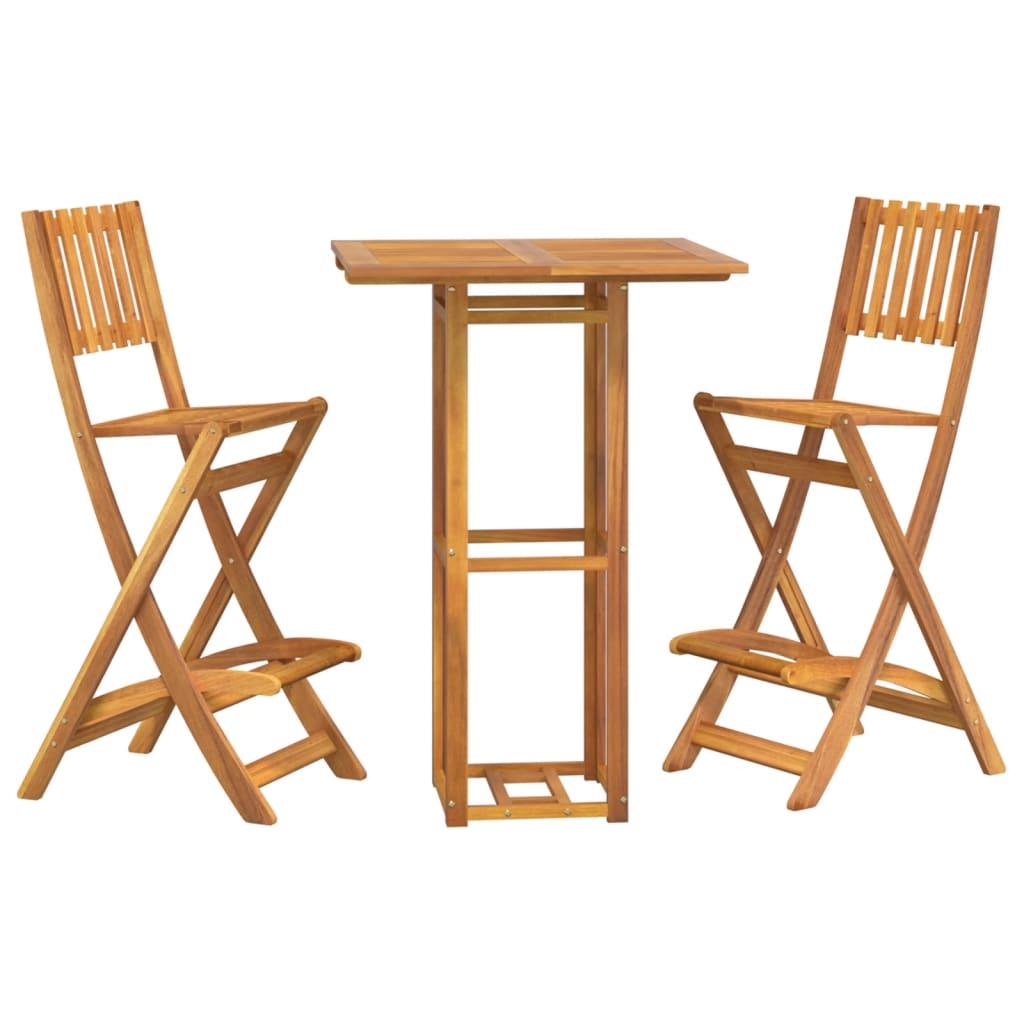 3 Piece Outdoor Bar Set Solid Wood Acacia at Set Shop and Smile