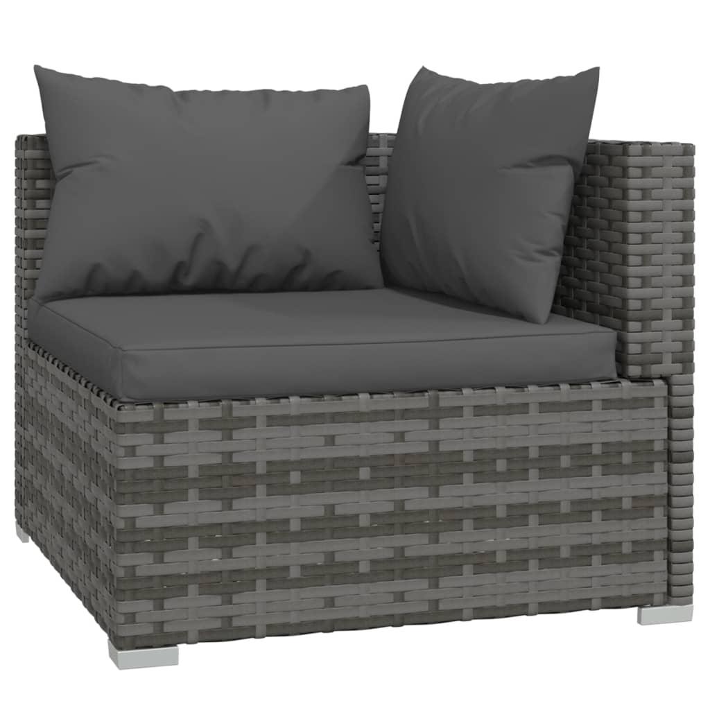 Patio Furniture Set 5 Piece with Cushions Poly Rattan Gray at Set Shop and Smile