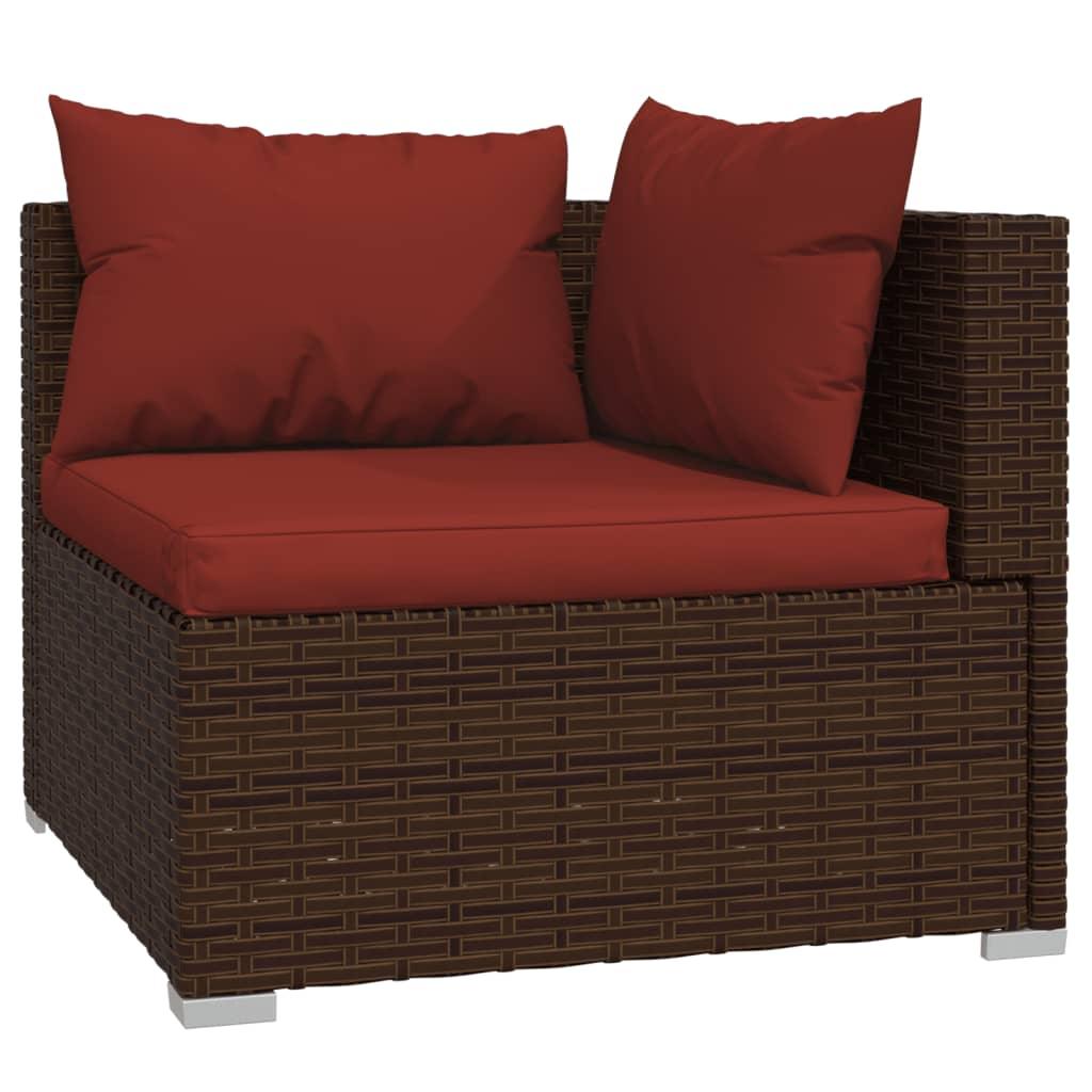 13 Piece Patio Lounge Set with Cushions Brown Poly Rattan at Set Shop and Smile