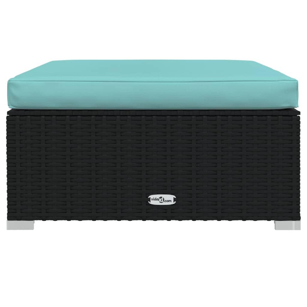 10 Piece Patio Lounge Set with Cushions Poly Rattan Black at Set Shop and Smile