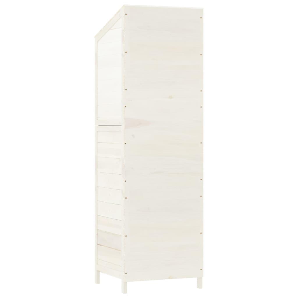 Garden Shed White 21.7"x20.5"x68.7" Solid Wood Fir at Set Shop and Smile