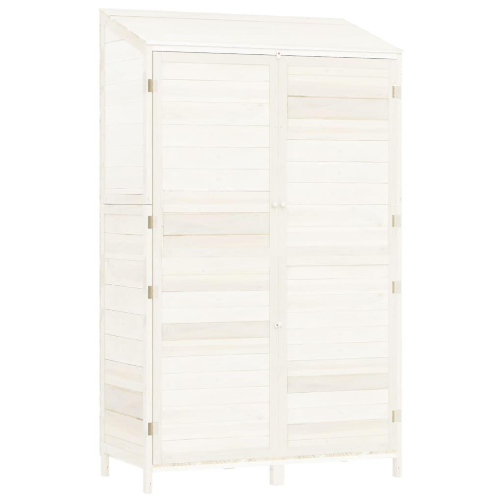 Garden Shed White 40.2"x20.5"x68.7" Solid Wood Fir at Set Shop and Smile