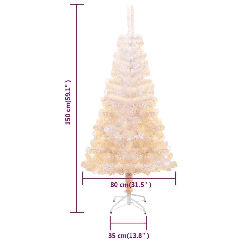 Artificial Christmas Tree with Iridescent Tips White 5 ft PVC at Set Shop and Smile
