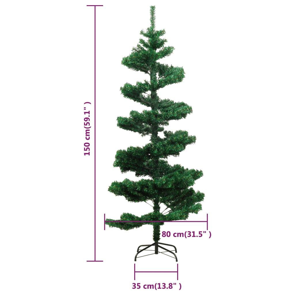 Swirl Christmas Tree with Stand and LEDs Green 5 ft PVC at Set Shop and Smile