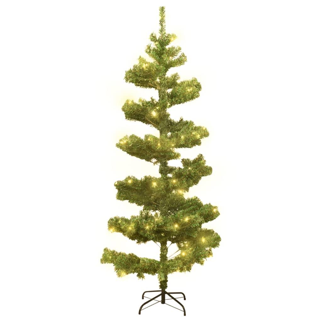 Swirl Christmas Tree with Stand and LEDs Green 6 ft PVC at Set Shop and Smile