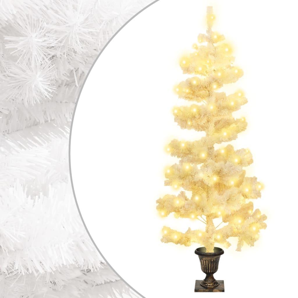 Swirl Christmas Tree with Pot and LEDs White 4 ft PVC at Set Shop and Smile