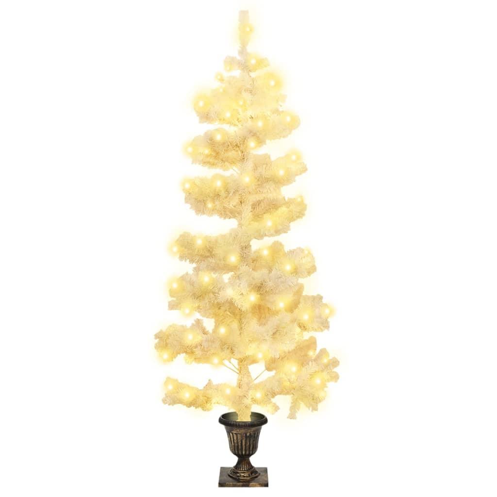 Swirl Christmas Tree with Pot and LEDs White 4 ft PVC at Set Shop and Smile
