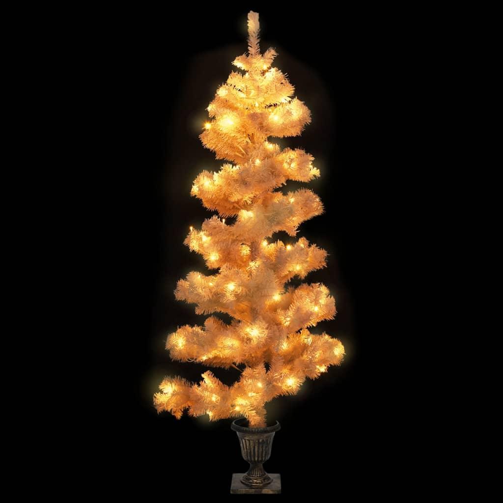 Swirl Christmas Tree with Pot and LEDs White 4 ft PVC at Set Shop and Smile