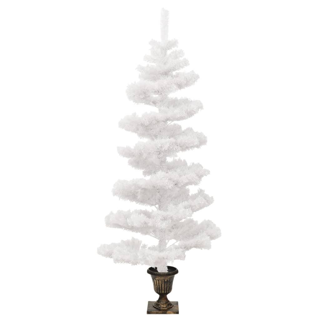 Swirl Christmas Tree with Pot and LEDs White 4 ft PVC at Set Shop and Smile